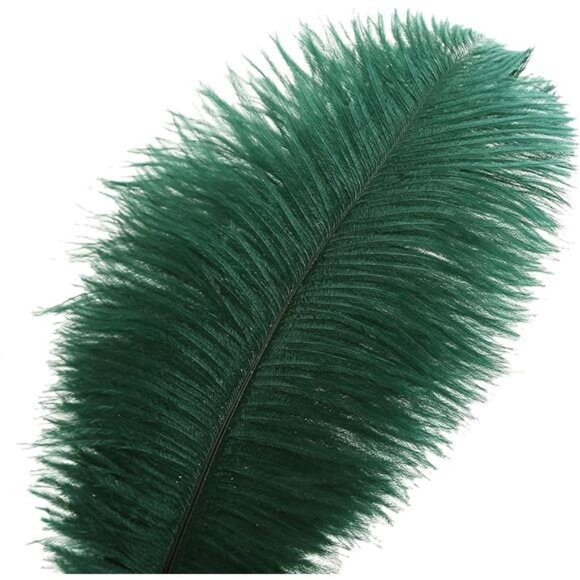 Ballinger Blackish Green Ostrich Feathers Bulk- 24pcs 10-12inch for Wedding - Picture 2 of 7